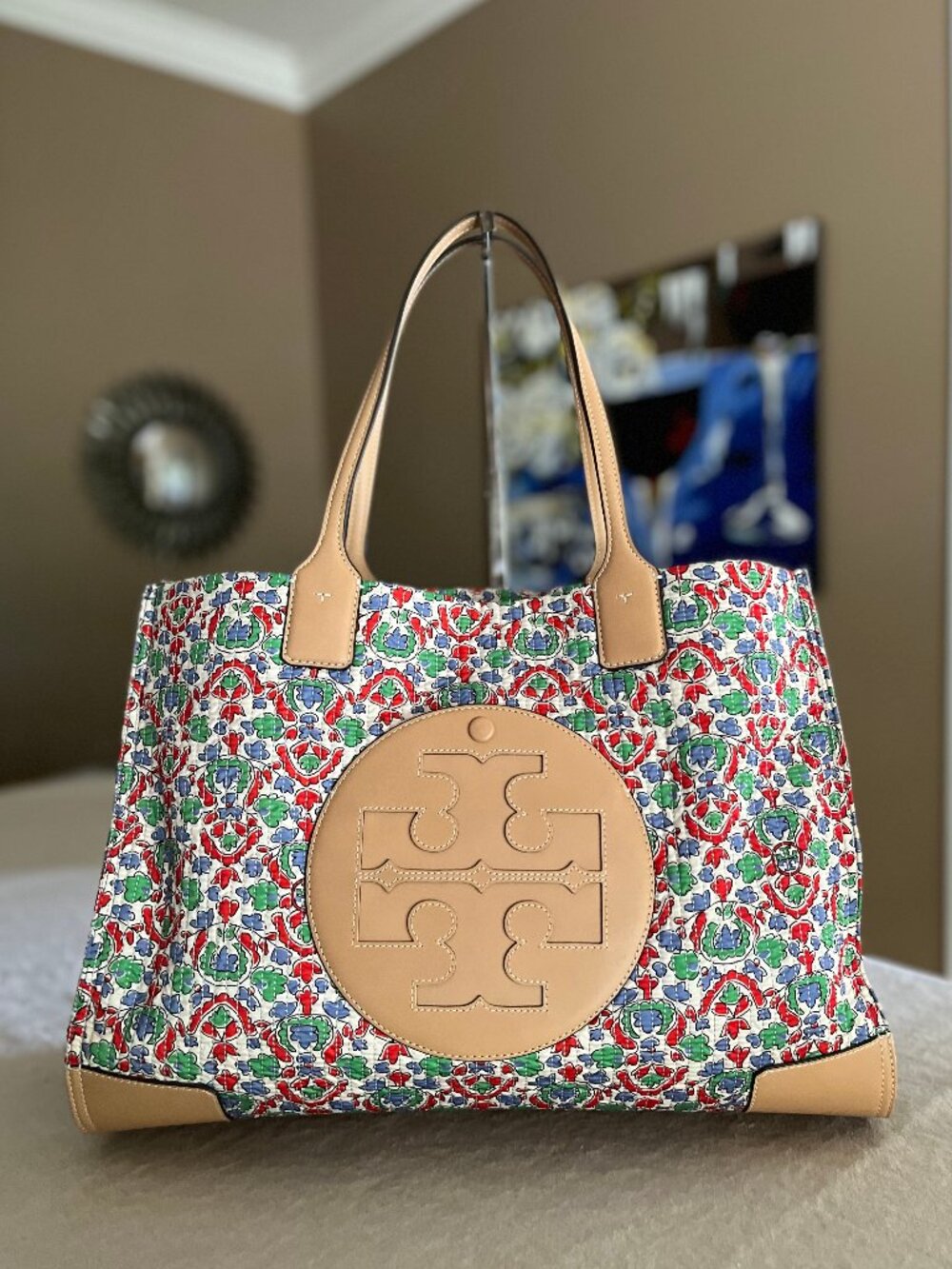 Tory Burch Large Ella Quilted Tote Bag - Authentic